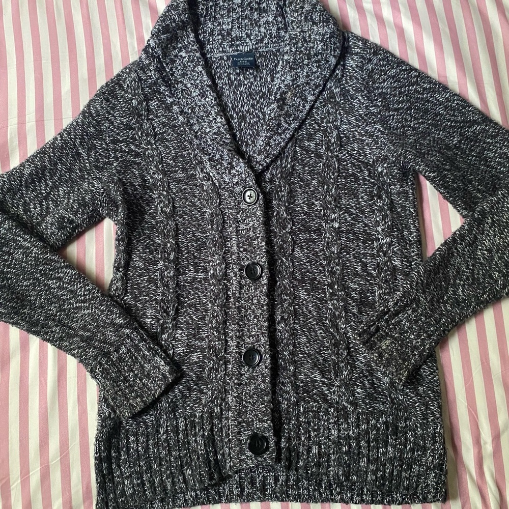 Faded Glory Charcoal Button-Up Cardigan